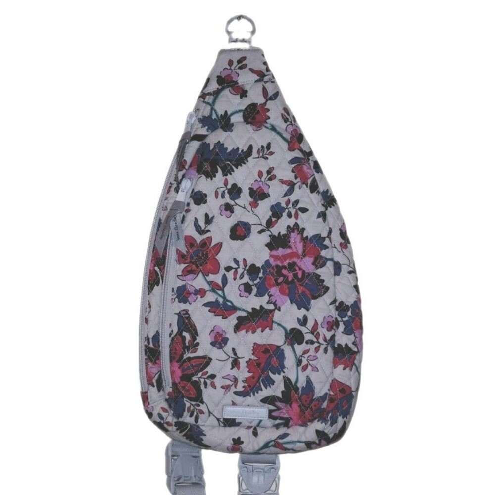 Vera Bradley Lighten Up Essential Sling Backpack, Vineyard Floral Pattern